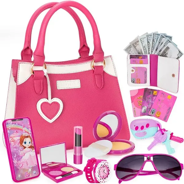 Shemira Play Purse for Little Girls Princess Pretend Play Girl Toys for 3 4 5 6 7 8 Years Old