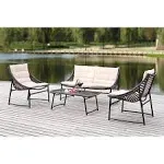 Berkane Outdoor Set; Brown & Beige, 4PK