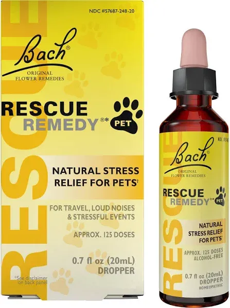 Bach RESCUE REMEDY Pet Natural Stress Relief for pets Homeopathic Dropper 10ml