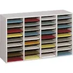 Safco 36-Compartment Adjustable Wood & Laminate Literature Sorter, Gray