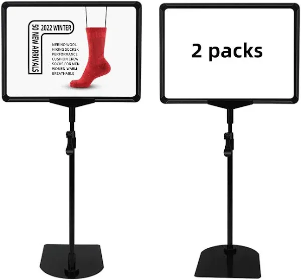 Sign Holder Stand,Sign Stand for Display,Adjustable Sign Holders For Table Top，Table Sign Holders 8.5 x 11,8 Packs,Black