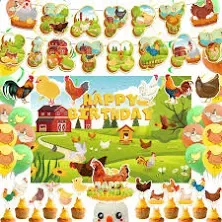 Chicken Birthday Decorations Chicken Party Supplies Set