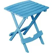 Adams Quik-Fold Pool Blue Rectangular Resin Folding Side Table