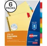 Avery 8 Tab Dividers Insertable Big