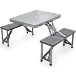 Picnic Time Folding Aluminum Picnic Table Grey