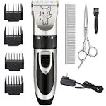 Dog Grooming Kit Clippers, Low Noise, Electric Quiet, Rechargeable, Cordless, Pe