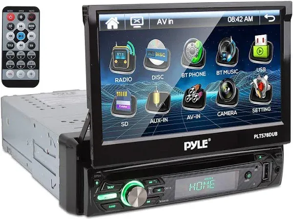 Single DIN Head Unit Receiver in-Dash Car Stereo w 7” Color Touchscreen Pyle