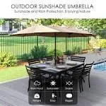 Kozyard Butterfly 15' Outdoor Patio Double-Sided Aluminum Umbrella Crank Base Beige