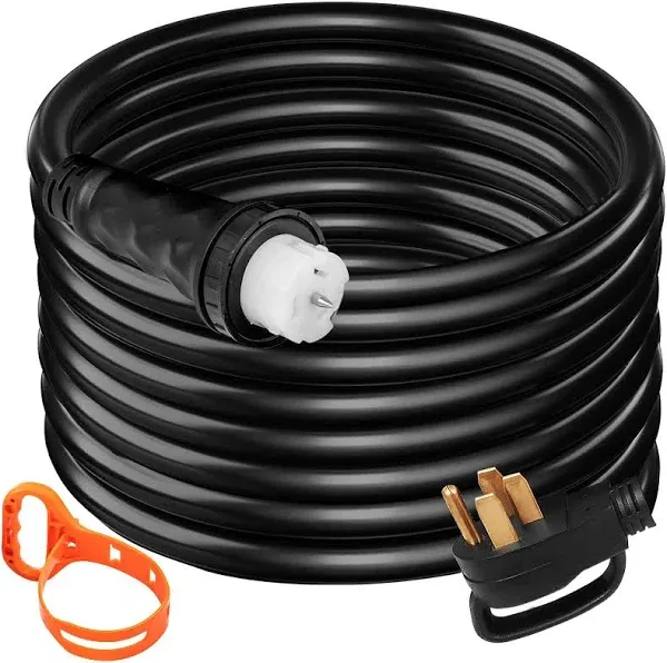 50 Amp Generator Extension Cord STW 6/3 + 8/1 Generator Cord 125V 250V Generator Power Cord N14-50P & SS2-50R & CS6364 Twist Lock Connectors - 10Ft