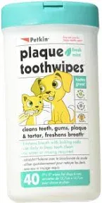 Petkin Tooth Wipes - 40 wipes