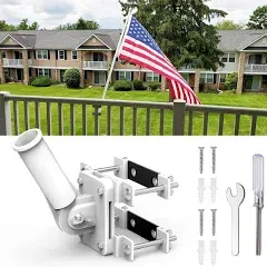 Flag Pole Holder Bracket No-Drill Garden Flag Holder Stand for Balcony