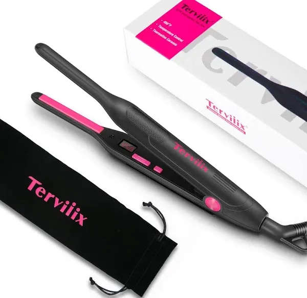 Terviiix 3/10" Small Flat Iron, Pencil Flat Iron for Short Hair, Pixie Cut and Bangs