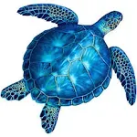 Sea Turtle Porcelain Swimming Pool Mosaic (18" x 18", Blue)