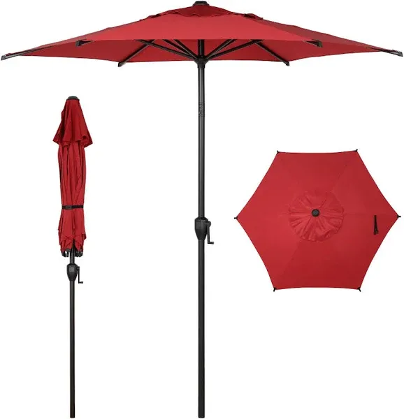 abba Patio Lyon 9 ft. Steel Market Solar Horizontal Tilt Patio Umbrella