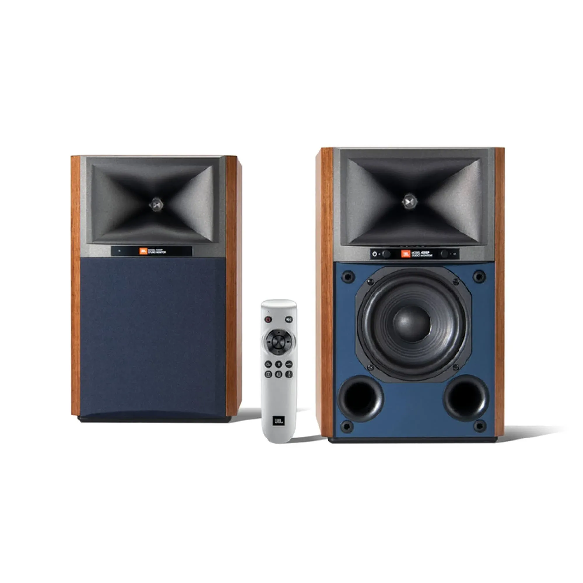 JBL 4305P Studio Monitor 2-Way Active Wireless Bookshelf Speakers (Natural Walnut, Pair)