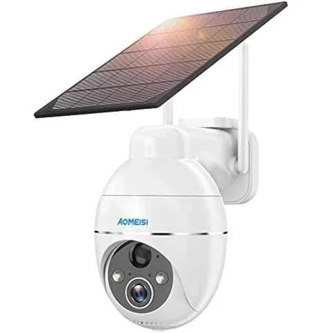 G2 Solar Security Camera Outdoor,360°View Pan/Tilt,Two-Way Talk,Easy to Setup,Audible Flashlight Alarm,Motion Alert,SD Slot Cloud Storage,Tech Support,Work with Alexa Google Home,CloudEdge