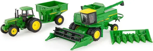 ERTL 1:64 JOHN DEERE Harvest Set 7720 Combine 4555 Tractor &amp; 500 Grain Cart