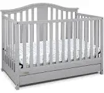 Graco Solano 4 in 1 Convertible Crib with Drawer Pebble Gray