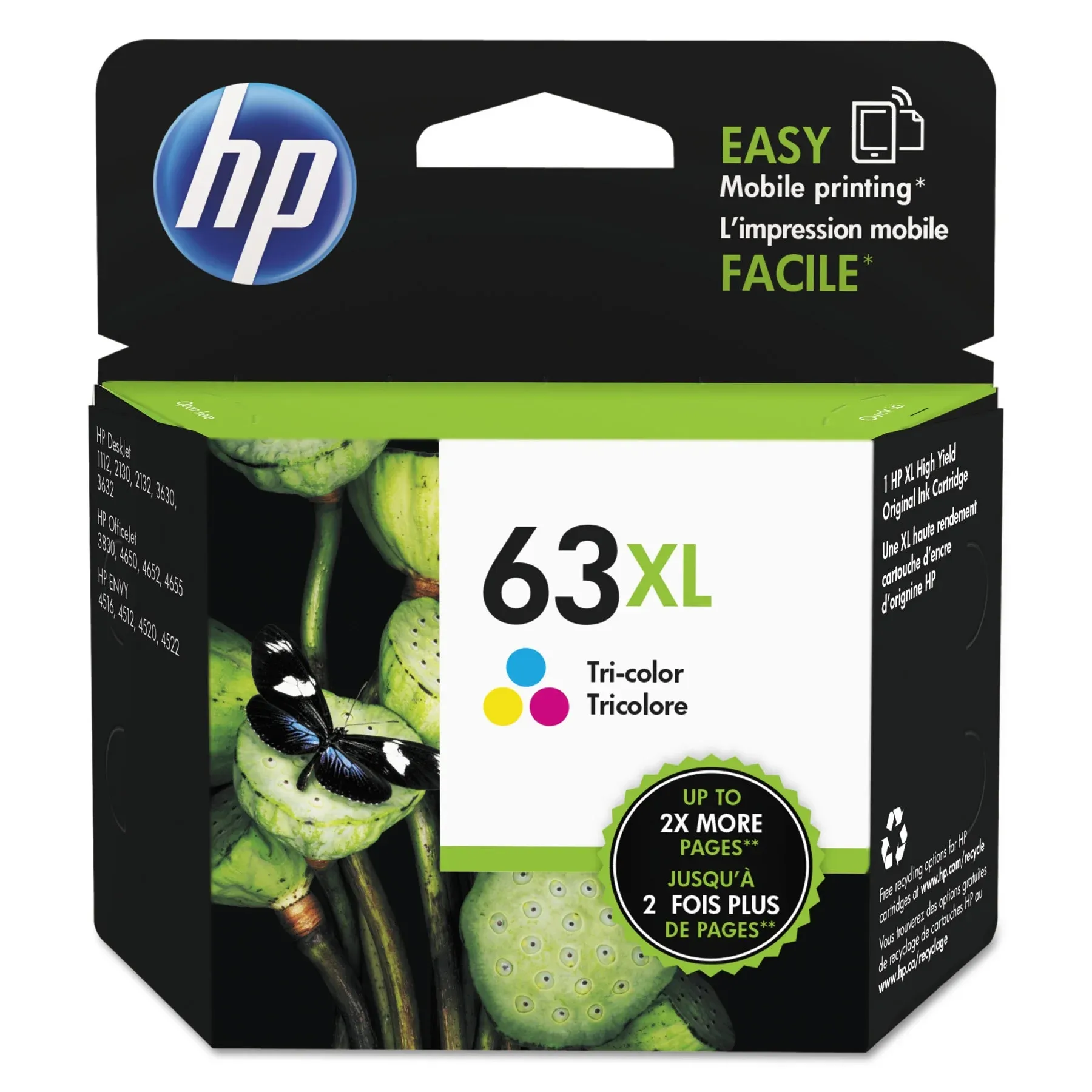 HP 63XL Tri-color Ink Cartridge Exp. Date December 2024 NEW **AS IS**