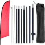 yeload 12ft Portable Flag Pole for 9.2ft Feather Flags, Ideal Feather Flag Sign Pole for Businesses & Storefronts, Aluminum Swooper Flag Pole Kit for Advertising Outdoor Grounds (12ft, 1 Sets)