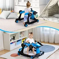 Costway 4-in-1 Baby Walker Foldable Activity Push Walker Adjustable Height