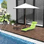  Folding Chaise Lounge Pool Chairs, Outdoor Sun Tanning Chairs Green &amp; Sliver