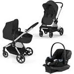 Cybex Eos 5-in-1 Stroller + Aton G Travel System - Silver Frame / Moon Black