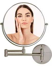 Ovente 9" Wall-Mounted Double-Sided Vanity Makeup Mirror