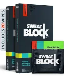 SweatBlock Max Clinical Antiperspirant Wipes for Excessive Sweating & Hyperhidrosis