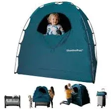 SlumberPod The Original Blackout Sleep Tent Travel Essential for Babies and Toddlers, Mini Crib and Pack N Play Cover, Sleep Pod for Kids with Monitor Pouch and Fan Pouch, Blocks 95%+ Light, Black