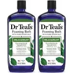 Dr Teal's Foaming Bath with Pure Epsom Salt, Relax & Relief with Eucalyptus & Spearmint, 34 fl oz (Pack of 2)