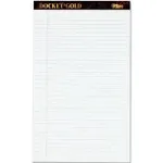 Tops - Docket Gold Ruled Perforated Pads, Wide/Legal Rule, 50 White 8.5 x 14 Sheets, 12/Pack