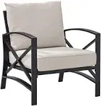 Crosley Outdoor Kaplan Arm Chair Bronze-oatmeal