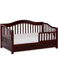 Toddler Day Bed Solid Wood Frame with Storage Drawer Black Safety Rail Kids