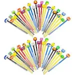 50 Pack Assorted Colorful Cartoon Animal Pencil With Erasers, Fun Pencils For...