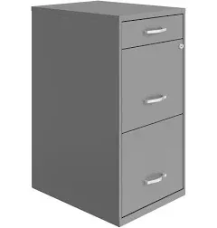 18&#034; Deep 3 Drawer Metal File High-sides Cabinet with Pencil Drawer, Black