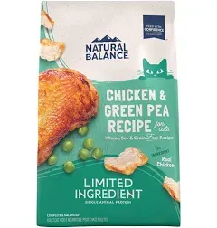 Natural Balance Limited Ingredient Grain Free Chicken & Green Pea Recipe Dry Cat Food, 4 lbs.