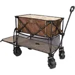 Timber Ridge 400L Large Capacity Folding Double Decker Wagon 54" Extra Long Extender Wagon Cart 450lbs Heavy Duty Collapsible Steel