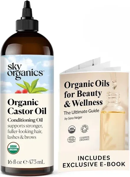 Organics Castor Oil  8 Oz By Sky Organics