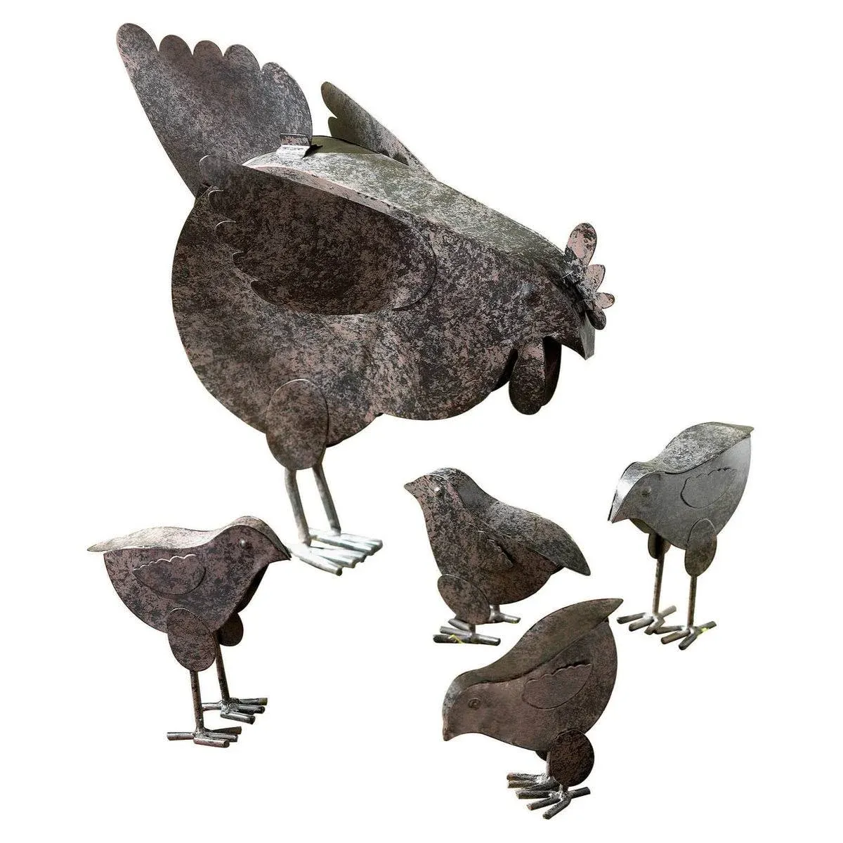 CO Hen With Chicks Sculpture