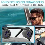 Pyle PLMRLEWB47BB 4&#034; 300W Bluetooth Marine Wakeboard LED Tower Speakers (Pair)