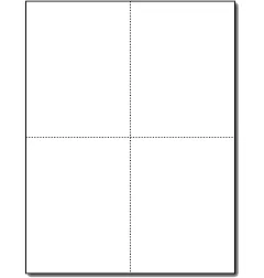 Blank Postcard Paper - 4UP Style - Thick 80lb Cover - 100 Sheets / 400 Postcards