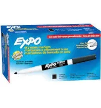 Expo Low Odor Dry Erase Marker, Fine Tip, Black, 12/Pack (SAN86001)