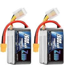 Zeee 14.8V 120C 1500mAh 4S Lipo Battery Graphene Battery with XT60 Plug for FPV Drone Quadcopter Helicopter Airplane RC Boat RC Car RC Models(2 Pack)