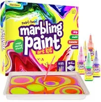 Dan&Darci Marbling Paint Art Kit for Kids Arts and Crafts for Girls & Boys Ages 6-12 Craft Kits Art Set Best Tween Paint