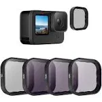 TELESIN 4-Pack Lens Filter CPL ND8 ND16 ND32 Compatible for GoPro Hero 12 Hero 11 Hero 10 Hero 9 Black, Neutral Density and Polarizing Lens Filter