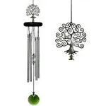 Woodstock Chimes Signature Collection, Crystal Tree of Life Chime, 19'' Decor Designs Wind Chimes for Outdoor, Patio, Home or Garden Décor (WFTE)