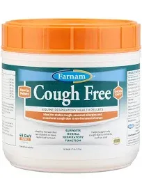 Farnam Cough Free Horse Cough Supplement Pellets, Provides Respiratory Support for Horses with Seasonal Allergies or Stable Cough, 2.5 pounds, 70 Day Supply