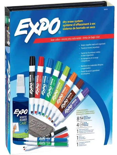 EXPO Dry Erase Markers Fine Tip Black 10pk