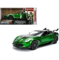 Jada Metals Transformers Chevy Corvette Crosshairs Diecast Vehicle Green 1:32